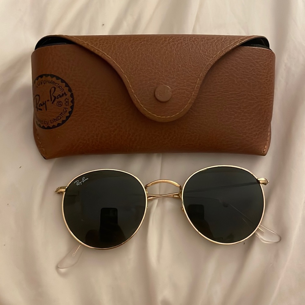 Round Rayban - Polished gold, green